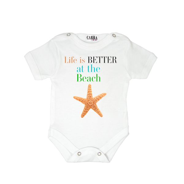 Carra Life is Better at the Beach бебешко боди